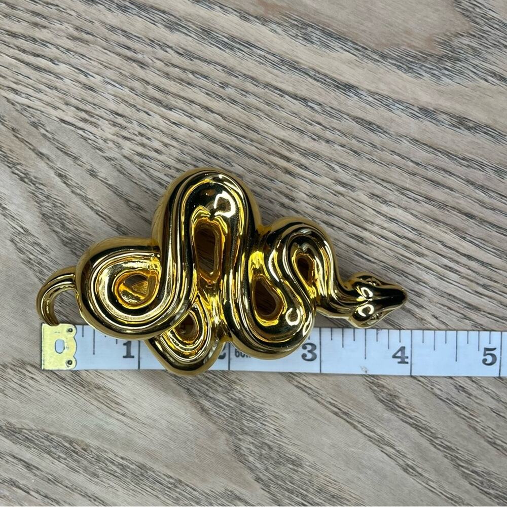 Kieselstein-Cord Snake Serpent Gold Art Bronze Buckle White Lizard Belt RARE - Picture 8 of 12